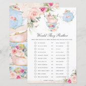 Papier Floral Tea Party Plairaient-Ils À Un Jeu De Mariag (Devant / Derrière)