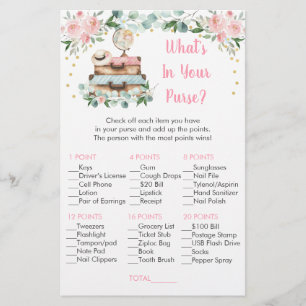 Papier Floral Travel Bridal What's In Your Purse Game
