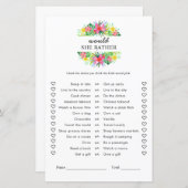 Papier Floral Tropical Paradise Would She Rather Game (Devant / Derrière)