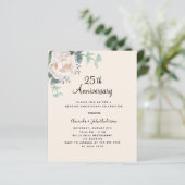 Papier Floral verdure beige 25e anniversaire mariage (Debout devant)