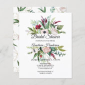Papier Floral & verdure / BUDGET / Invitation de douche n (Devant / Derrière)