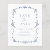 Papier Floral victorien Enregistrer la date Mariage franç (Devant)