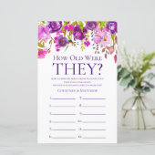 Papier Floral Violet Quel Âge Ont-Ils Été Fête des mariée (Debout devant)