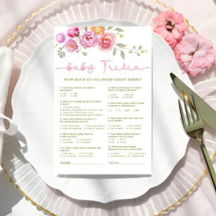 Papier Floral Whats in Your Purse Baby shower Jeu