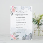 Papier Floral Winter Snowflakes Trouvez le jeu Invité (Debout devant)