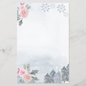 Papier Floral Winter Snowflakes Trouvez le jeu Invité (Dos)