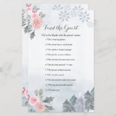 Papier Floral Winter Snowflakes Trouvez le jeu Invité (Devant / Derrière)
