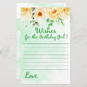 Papier Floral Wives pour la fille d'anniversaire (Devant / Derrière)