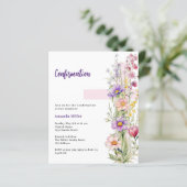 Papier Florals croix rose fille invitation de confirmatio (Debout devant)