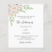 Papier Floraux blancs faire-part de mariage à petit prix (Devant)