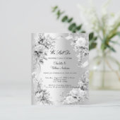 Papier Floraux d'argent Renouvellement du voeu mariage (Debout devant)