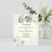 Papier Floraux de diamants d'ivoire 60e faire-part de mar (Debout devant)