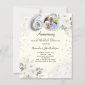 Papier Floraux de diamants d'ivoire 60e faire-part de mar (Devant)