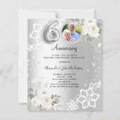 Papier Floraux de diamants en argent 60e faire-part de ma (Devant)