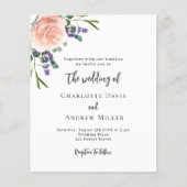 Papier Floraux de lavande rose QR RSVP faire-part de mari (Devant)