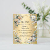 Papier Floraux jaune or Invitation de renouvellement de v (Debout devant)