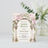 Papier Floraux roses arch beige Bridal Douche invitation (Debout devant)