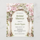 Papier Floraux roses arch beige Bridal Douche invitation (Devant)