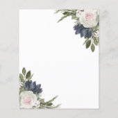 Papier Flore Mariage Bleu Élégant budget (Dos)