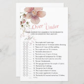 Papier Flore rose Fête des mariées sur ou sous le jeu (Devant / Derrière)