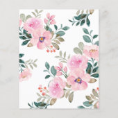 Papier Flore rose Fête des mariées verte Bingo Jeu (Dos)