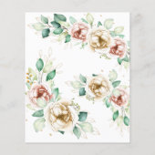 Papier Flore rose Fête des mariées verte Bingo Jeu (Dos)