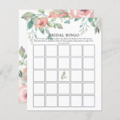 Papier Flore rose Fête des mariées verte Bingo Jeu (Devant / Derrière)
