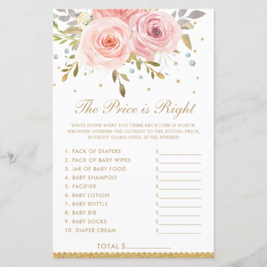 Papier Flore rose vif Le prix est juste jeu de douche (Devant)