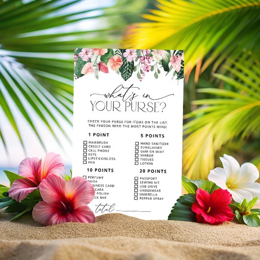Papier Flore tropicale ce qui est dans votre jeu de bours