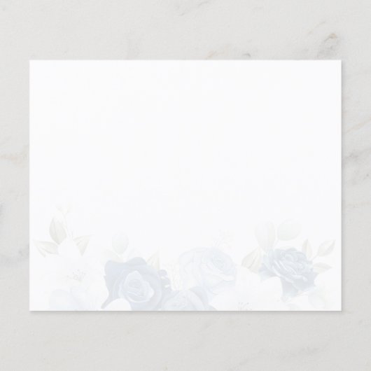 Papier Flore vert Dusty Bleu Enregistrer la date (Dos)