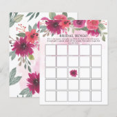 Papier Flore violet Fête des mariées verte Jeu de Bingo (Devant / Derrière)