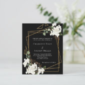 Papier Flores blanches noires faire-part de mariage géomé (Debout devant)