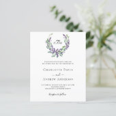 Papier Flores de lavande simples QR RSVP budget mariage (Debout devant)