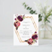 Papier Flores roses de Bourgogne geo or faire-part de mar (Debout devant)
