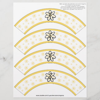 Papier Flower Power Yellow Number ou cake initial Cozés