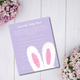 Papier Fluffy baby shower de lapin Guess the Baby Food Ga