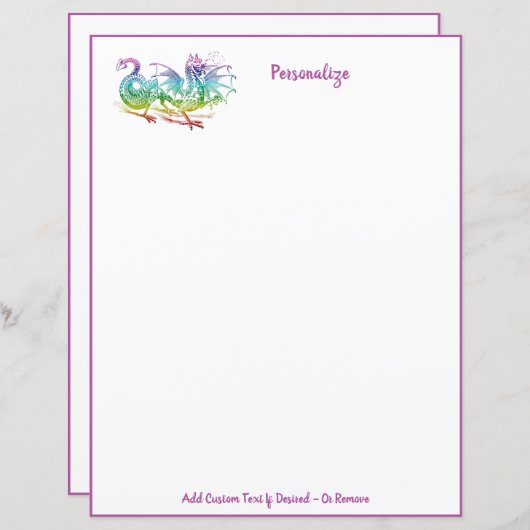 Papier Flying Dragon Mythical Monster Rainbow Color (Devant / Derrière)