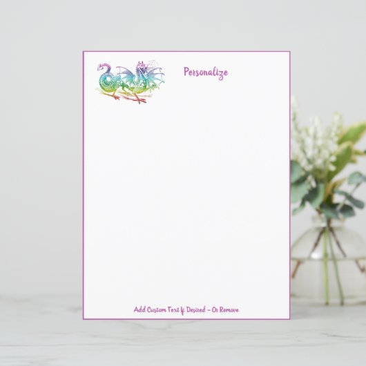 Papier Flying Dragon Mythical Monster Rainbow Color (Debout devant)