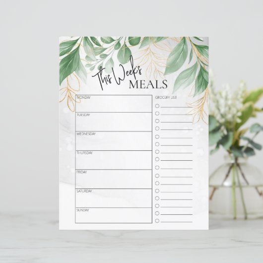 Papier Foliage Script minimal Texte Planificateur de repa (Debout devant)