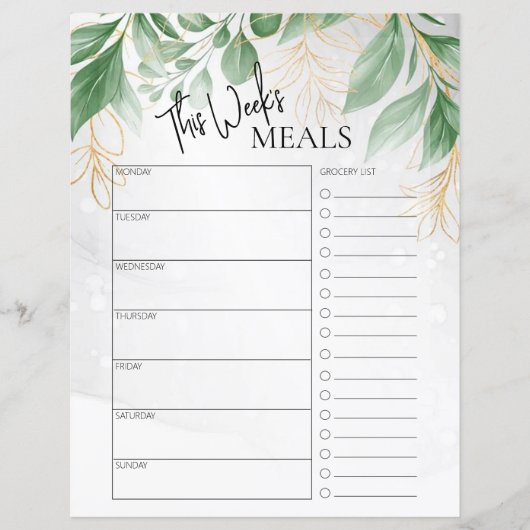 Papier Foliage Script minimal Texte Planificateur de repa (Devant)