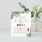 Papier Foliage Texte minimal Script Bridesmaid info Card (Debout devant)
