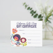 Papier Folk Art Store Shop Gift Voucher Certificate (Debout devant)
