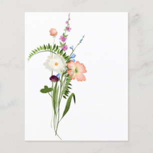 Papier Fond de carnet de fleurs sauvages en bouquet