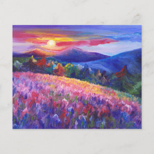 Papier Fond de fleurs sauvages de montagne à l'aquarelle