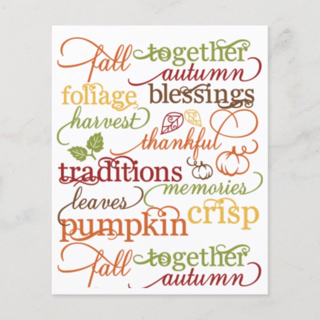 Papier Fond de scrapbook de mots d'automne (Devant)