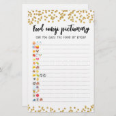 Papier Food Emoji Pictionary jeu Quiz avec réponses (Devant / Derrière)