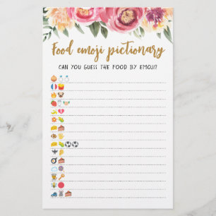 Papier Food Emoji Pictionary jeu Quiz avec réponses