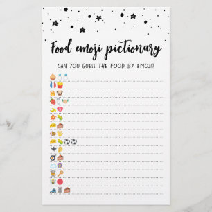 Papier Food Emoji Pictionary jeu Quiz avec réponses