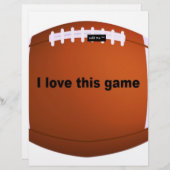 Papier Football américain : J'adore ce jeu (Devant / Derrière)