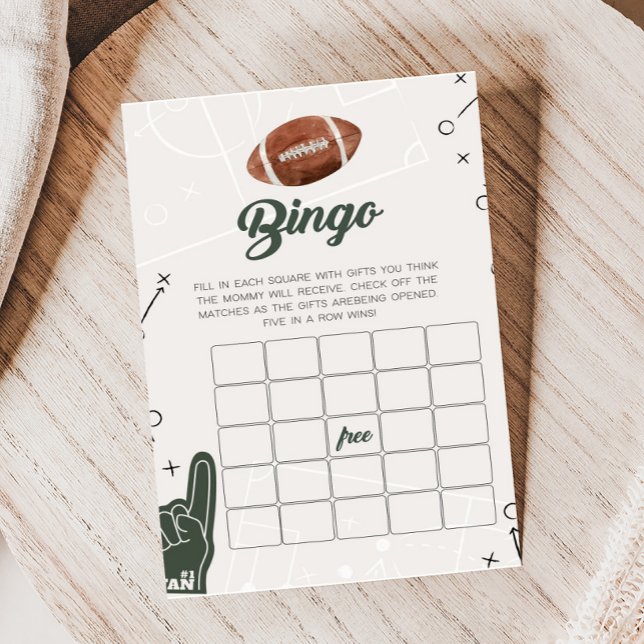 Papier Football Baby shower Bingo Jeu (Football Sports Baby Shower Bingo Game)